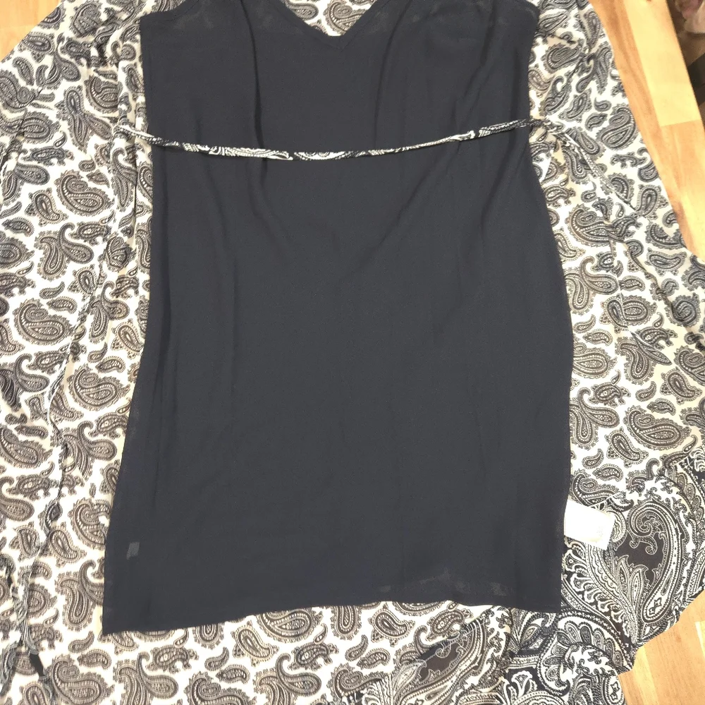 Michael By Michael Kors Navy and White Paisley Wrap Dress Size 0P